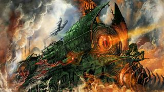 a horror train with a eye on the front of it from Call of Cthulhu Horror on the Orient Express