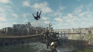 Dragon's Dogma 2 Dragonsplague throwing pawn into water